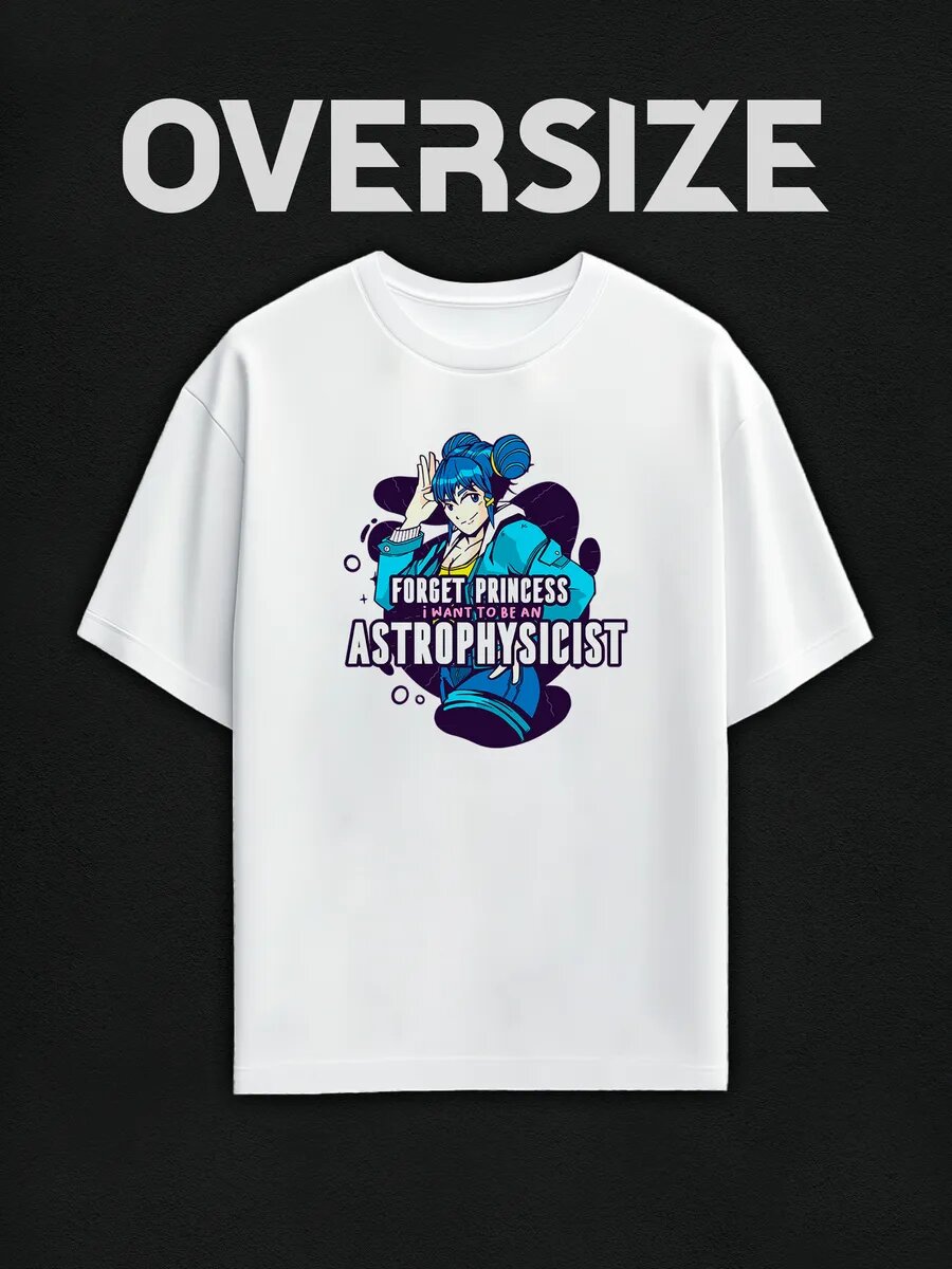 Футболка оверсайз с принтом в стиле аниме