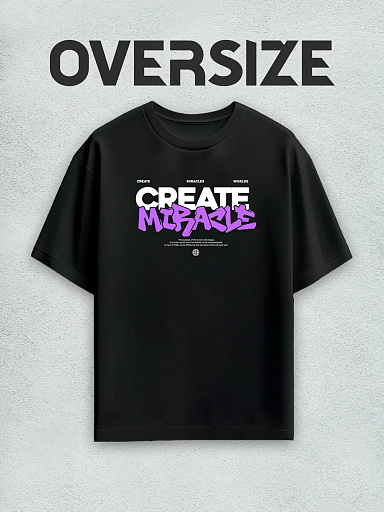 Футболка с принтом create miracle